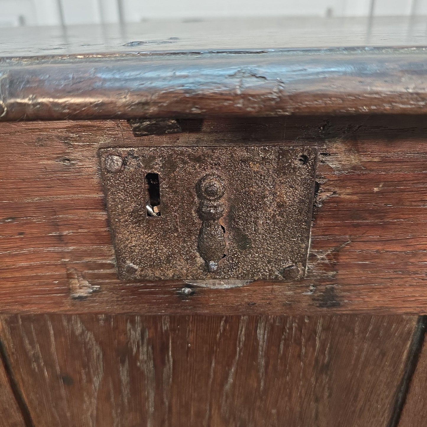Antique Oak Coffer Trunk - Panelled Blanket Box Chest - 18th Century Solid Wood