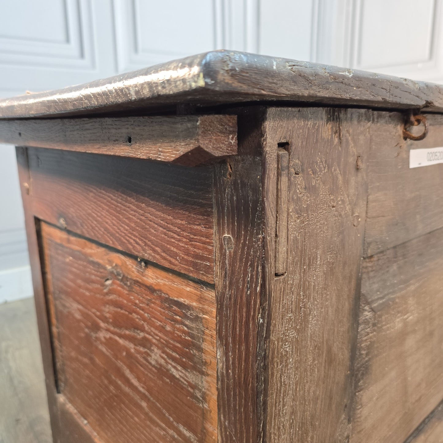 Antique Oak Coffer Trunk - Panelled Blanket Box Chest - 18th Century Solid Wood