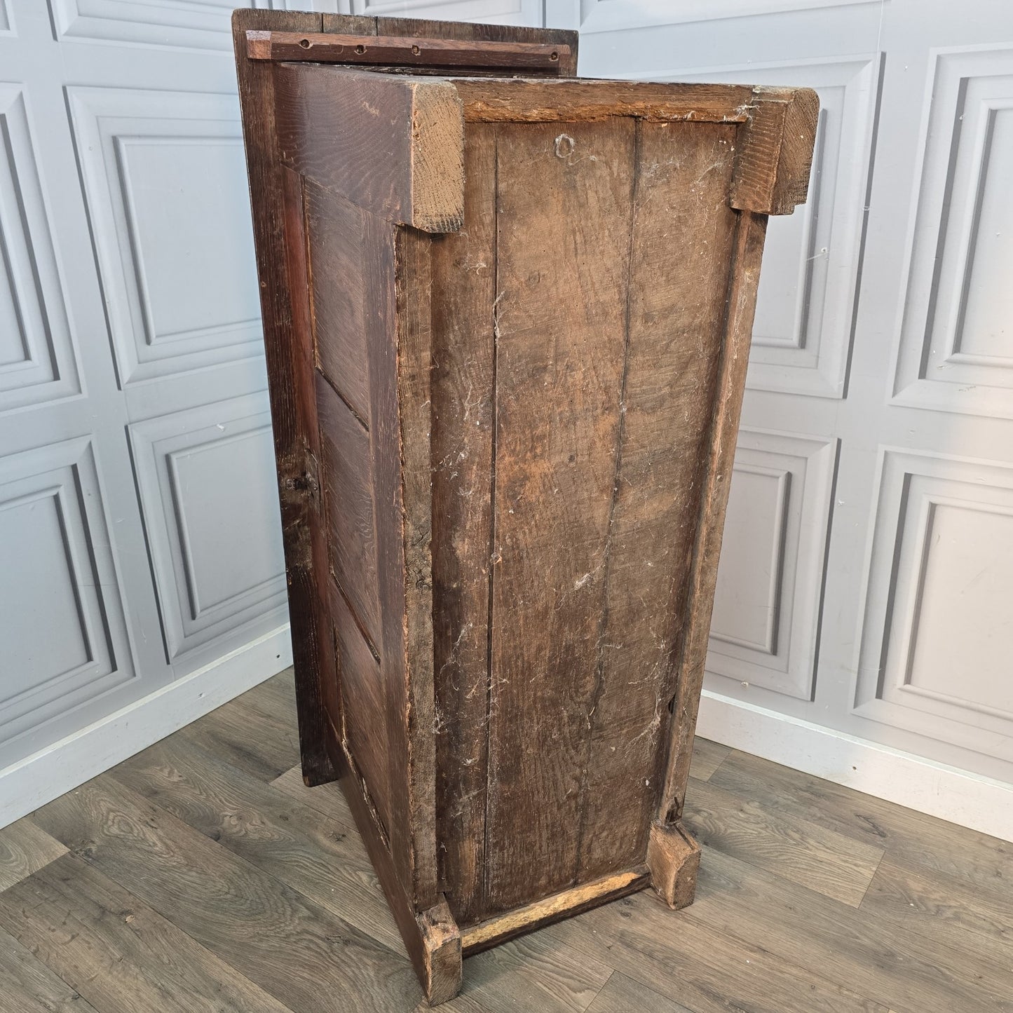 Antique Oak Coffer Trunk - Panelled Blanket Box Chest - 18th Century Solid Wood