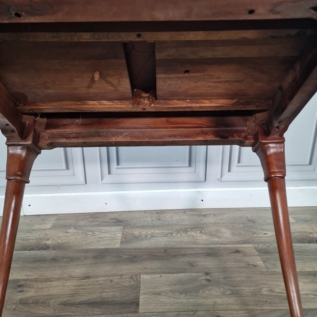 Vintage Antique Queen Anne Style Mahogany Side Table Pull-Out Slide - Cabroile