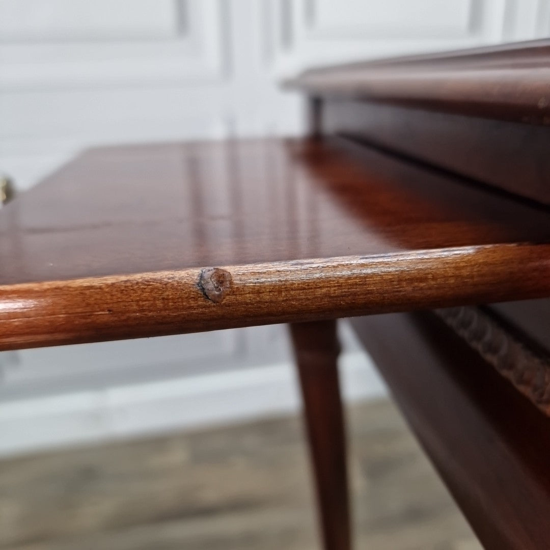 Vintage Antique Queen Anne Style Mahogany Side Table Pull-Out Slide - Cabroile